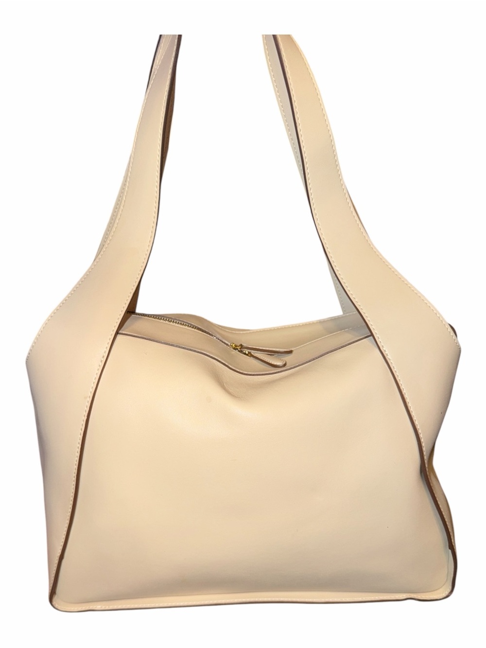 Authentic Stella McCartney Perforated Circle Logo Zip-Top Shoulder Bag - Cream - Picture 3 of 9
